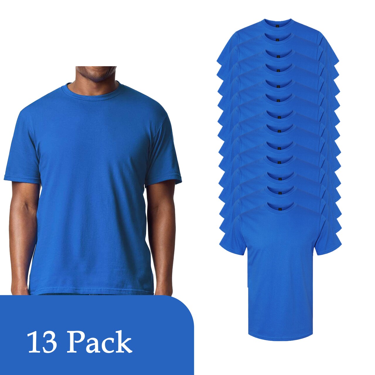 Gildan Softstyle Midweight T-Shirt Bundle, Royal Unisex Short Sleeve Crewneck Blanks for DIY Printing